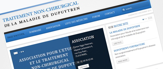 Création du site Internet multilingue L'Association Française "La maladie de Dupuytren" Création d’un site Internet pour PME, PMI. Création de site multilingue