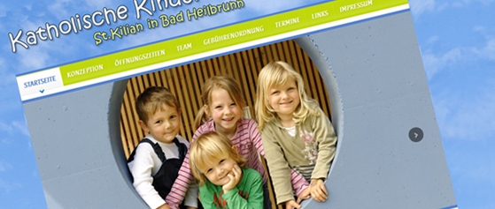 Website für Vereine. Die Website des Kindergartens in Bad Heilbrunn Erstellung einer dynamischen Homepage für Unternehmen. Die Website des Kindergartens