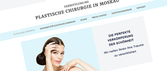 Erstellung einer dynamischen Homepage Vermittlung MG Plastische Chirurgie in Moskau