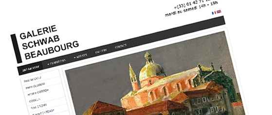Erstellung dynamischen Homepage für das Unternehmen. Galerie für Zeitgenössische Kunst: Schwab Beaubourg in Paris.