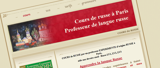 Die Website für Russischunterricht in Paris. Erstellung einer mehrsprachigen Homepage für das Unternehmen